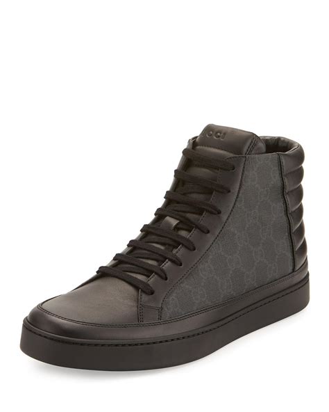 gucci canvas shoes men|black gucci sneakers for men.